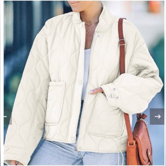 Lucky Brand Jackets & Blazers - Lucky Brand White Quilted Puffer Jacket Water Resistant Jacket